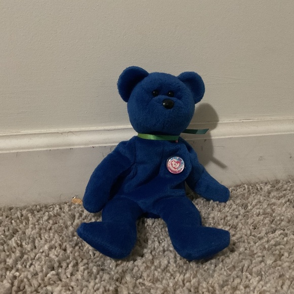 Blue small Beanie Babies teddy bear - Picture 1 of 17